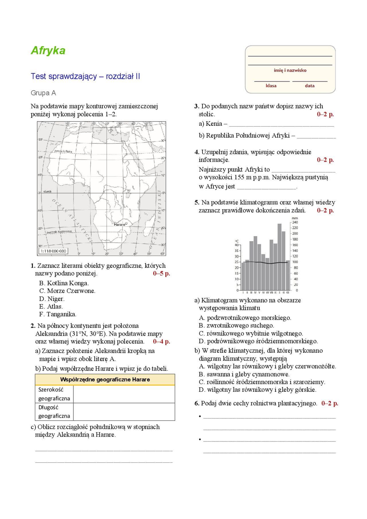 Afryka szkoła podstawowa | Poradniki, Projekty, Badania Geografia | Docsity