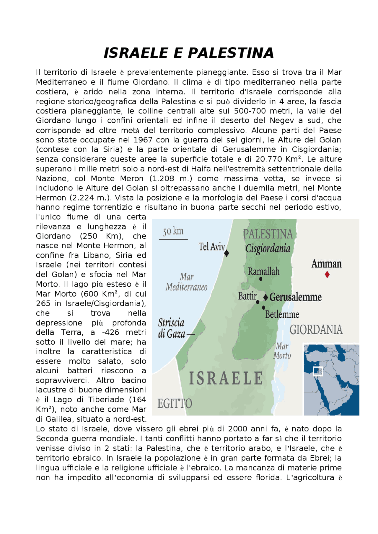 Sintesi su israele e palestina Schemi e mappe concettuali di Geografia Docsity Sintesi su israele e palestina Schemi e mappe concettuali di Geografia Docsity