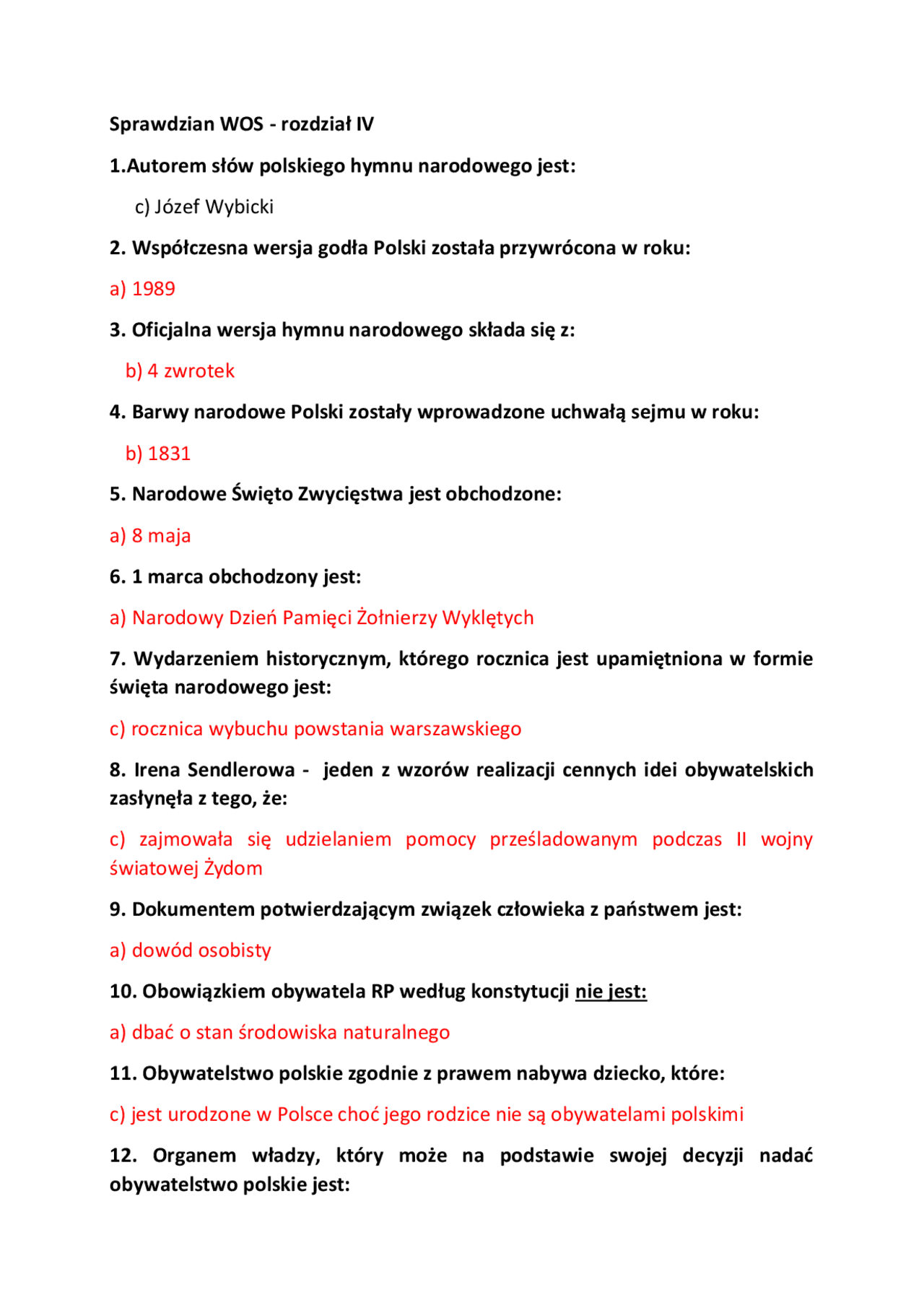 Wos Nowa Era Rozdział 4 Sprawdzian