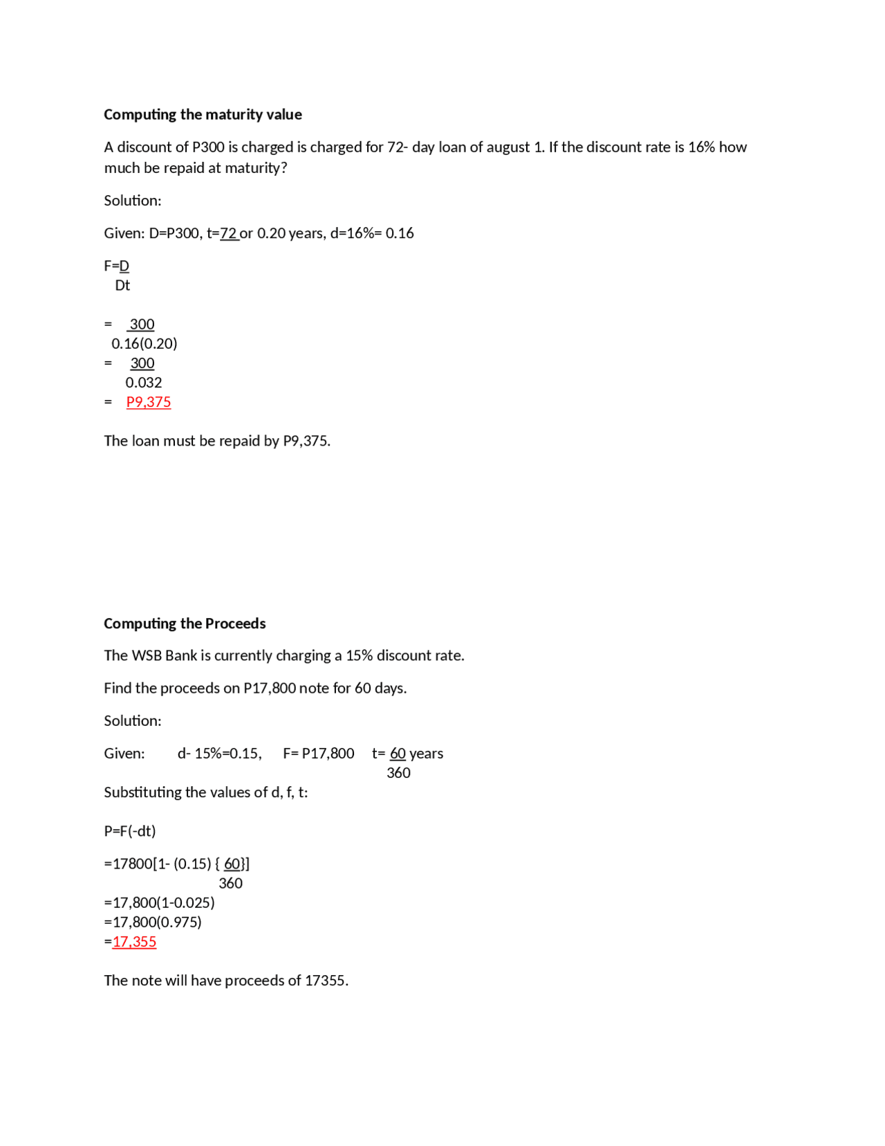 Computing Maturity Value Quizzes Financial Economics Docsity