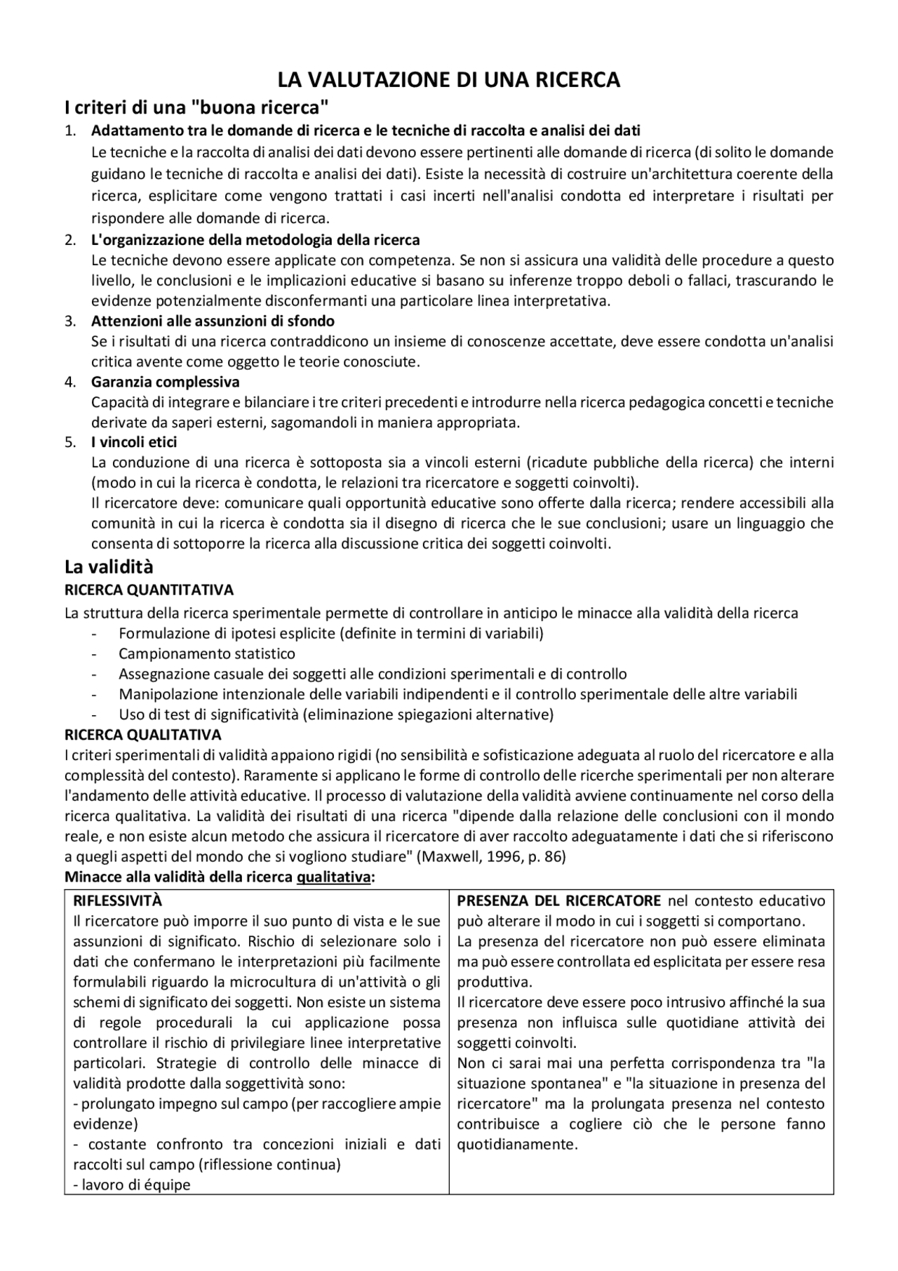 Schema LA VALUTAZIONE DI UNA RICERCA | Schemi e mappe concettuali di ...