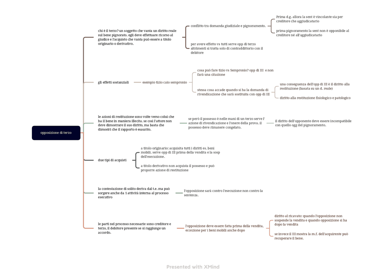 L'opposizione di terzo | Schemi e mappe concettuali di Diritto