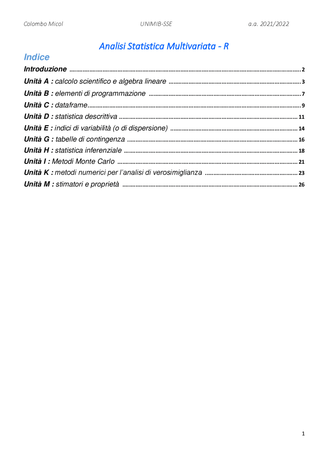 Analisi Statistica Multivariata - R | Dispense di Analisi Statistica ...