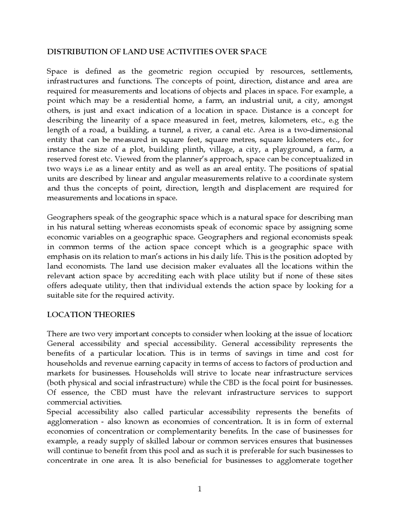 Advanced Land Economics in Kenya Study notes Economics Docsity