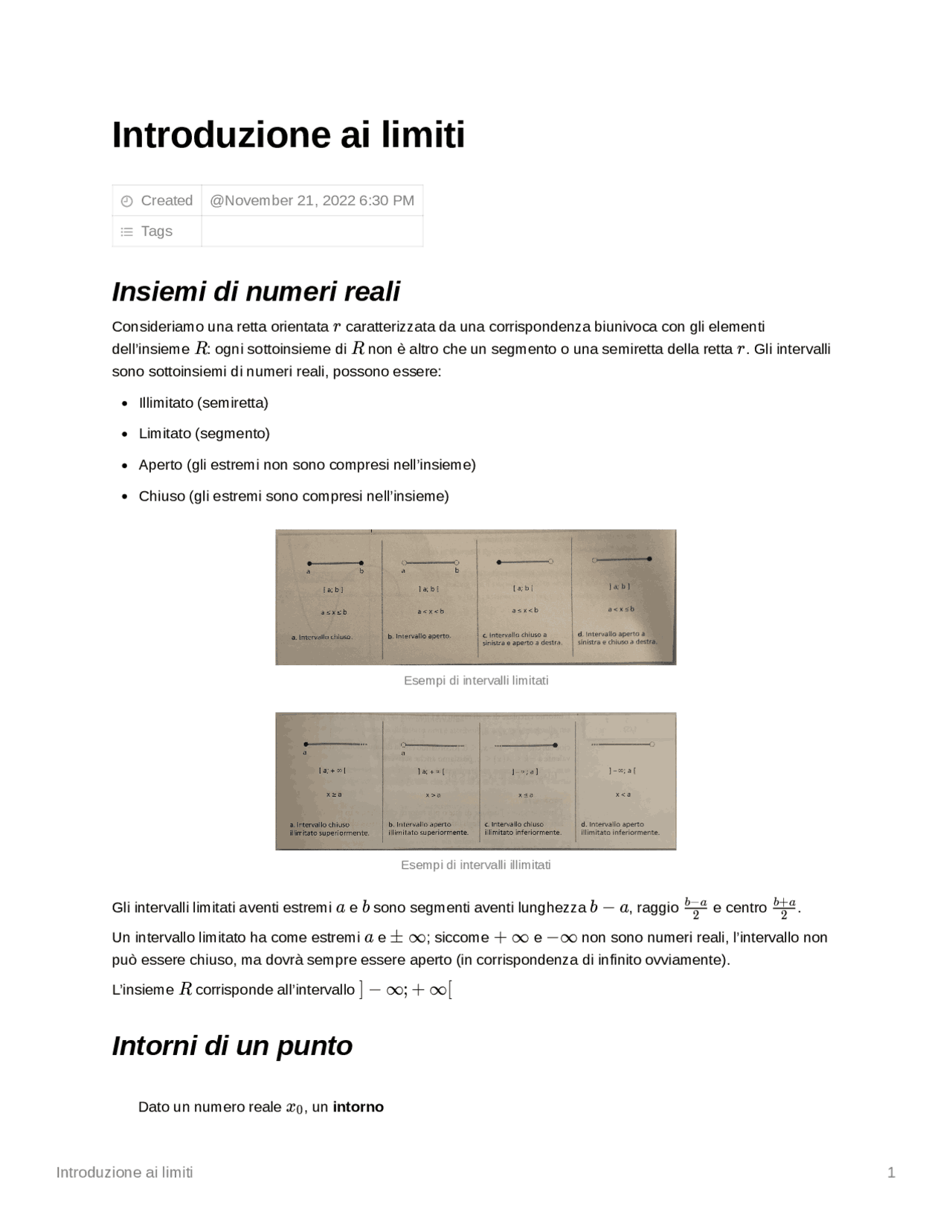 Introduzione al concetto di limite Schemi e mappe concettuali di