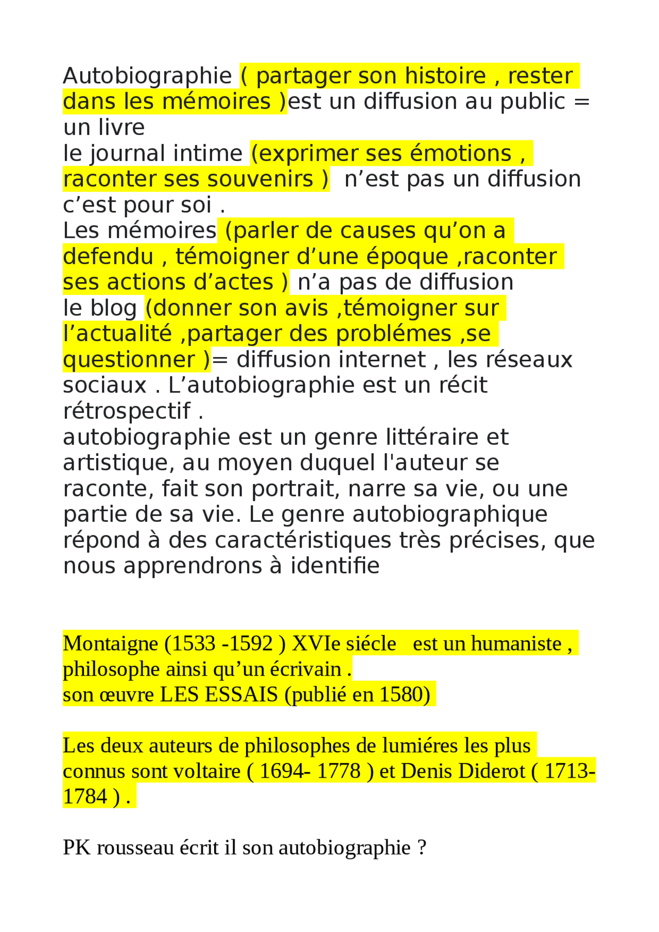 L autobiographie 3 me Brevet Notes Fran ais Docsity l-autobiographie-3-me-brevet-notes-fran-ais-docsity