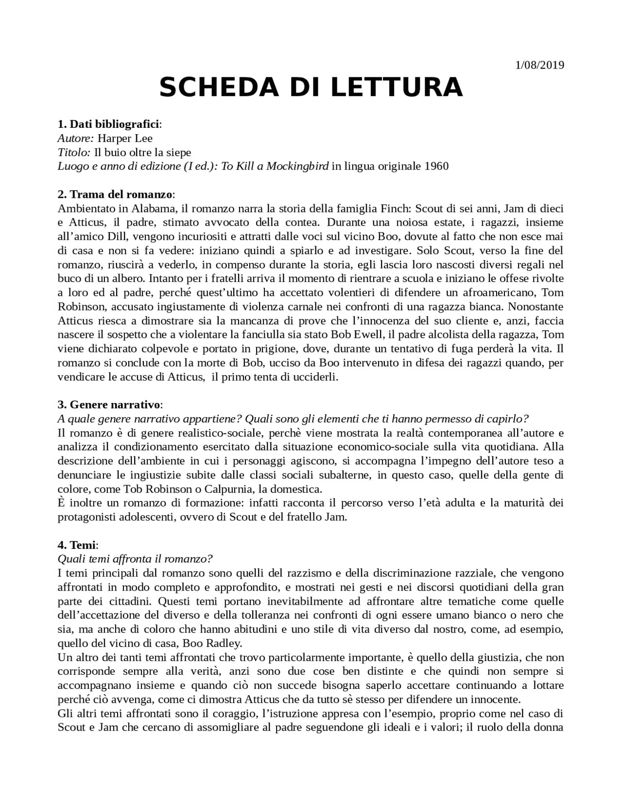 il buio oltre la siepe libro
