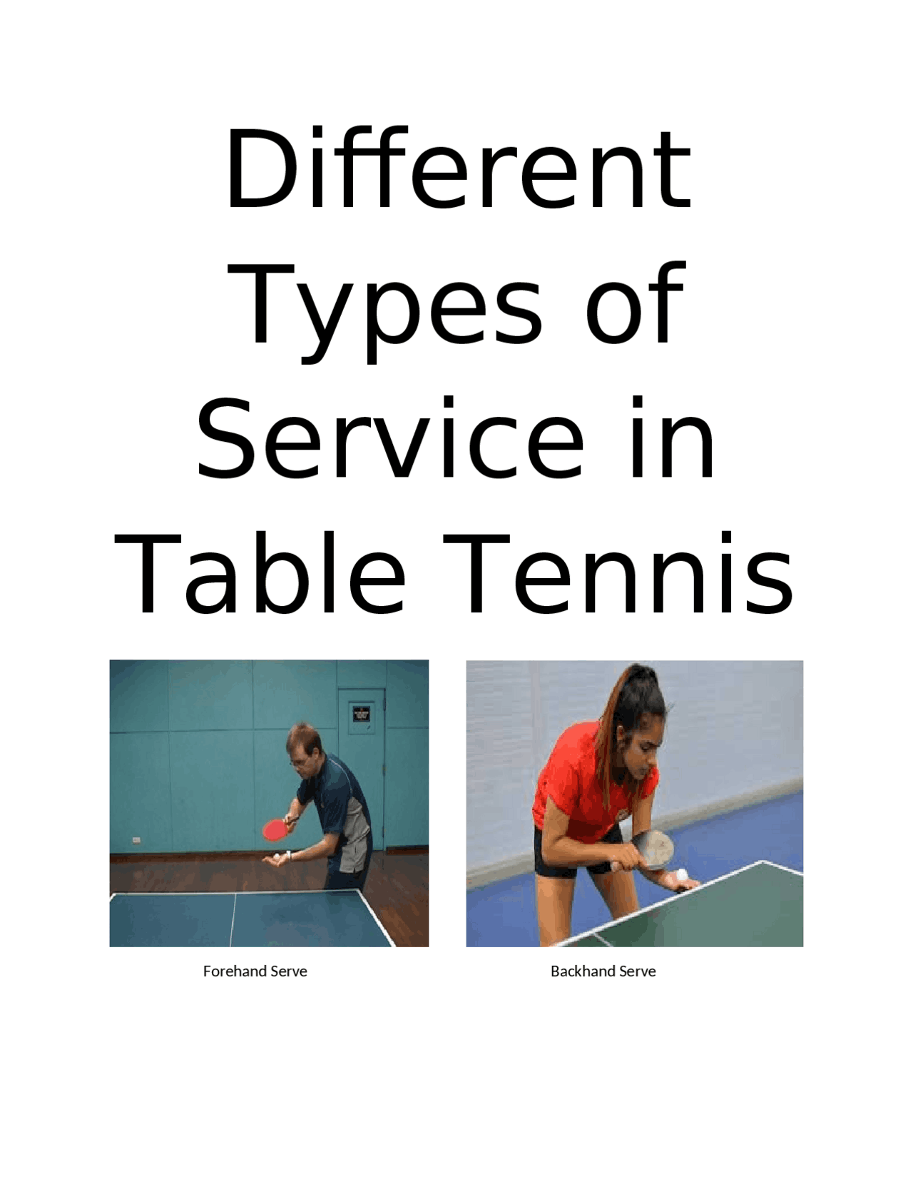 Table Tennis Serve Techniques