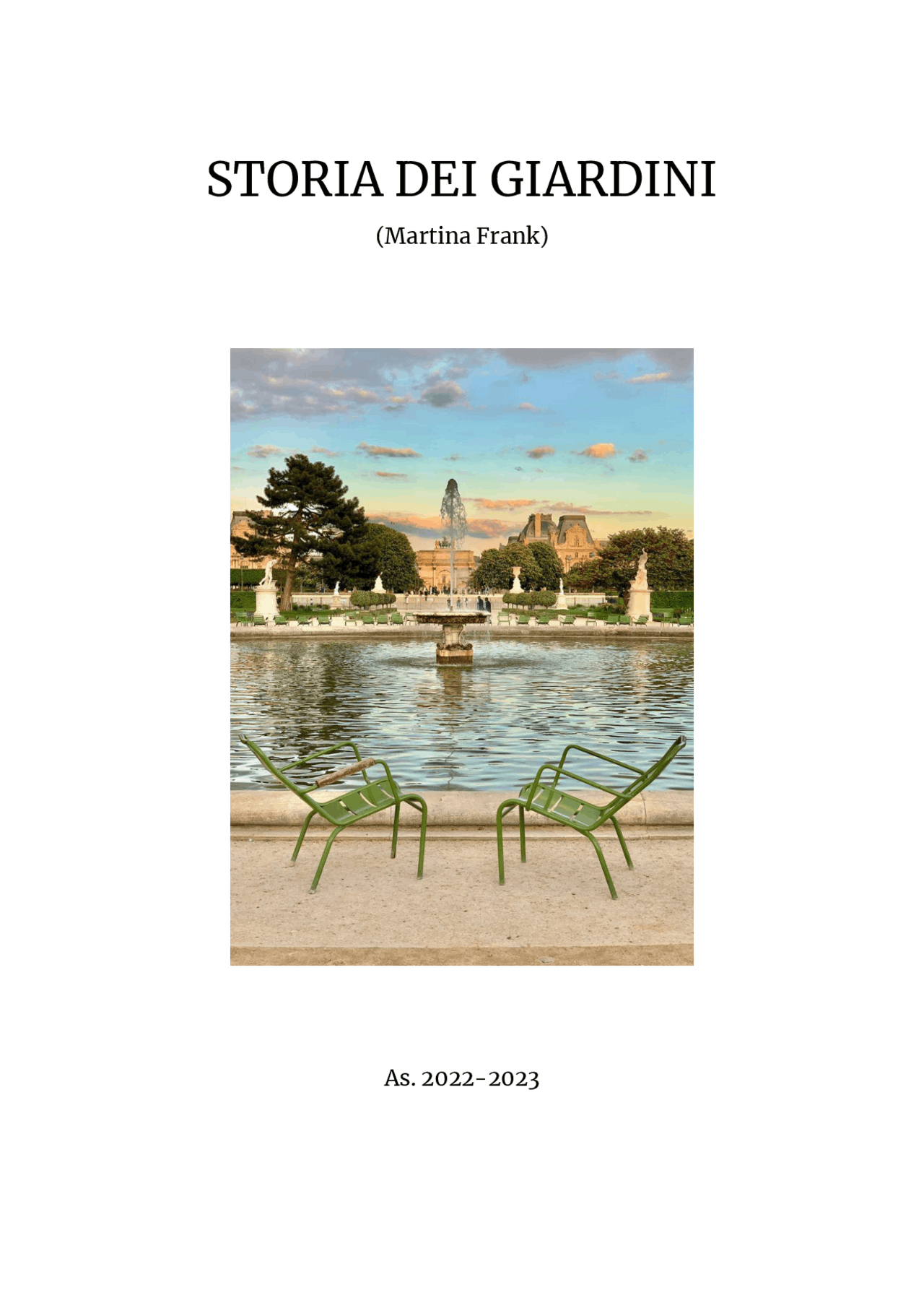 Appunti completi Storia dei Giardini Appunti di Architettura Docsity