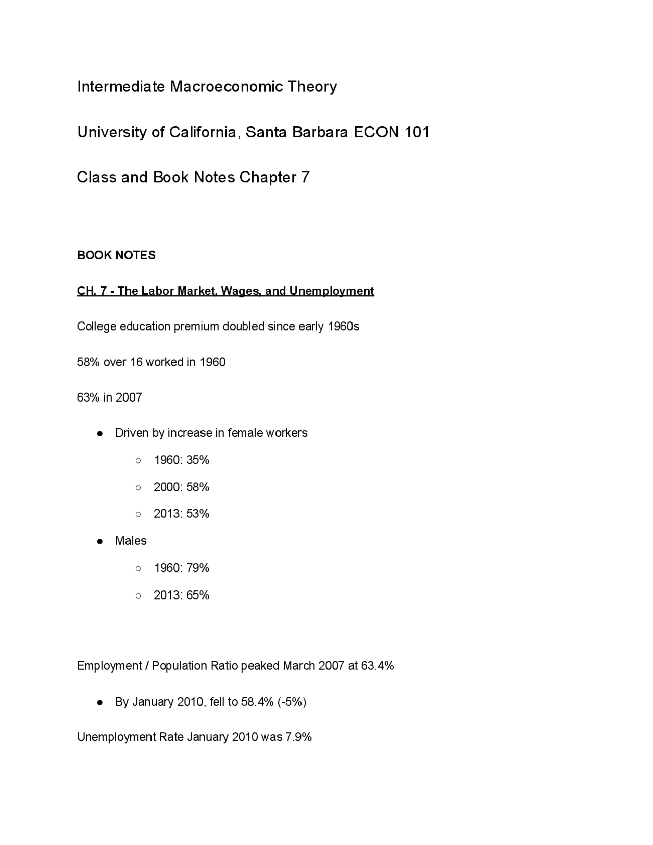 UCSB ECON 101 Intermediate Macroeconomic Theory - Chapter 7 Book Notes ...