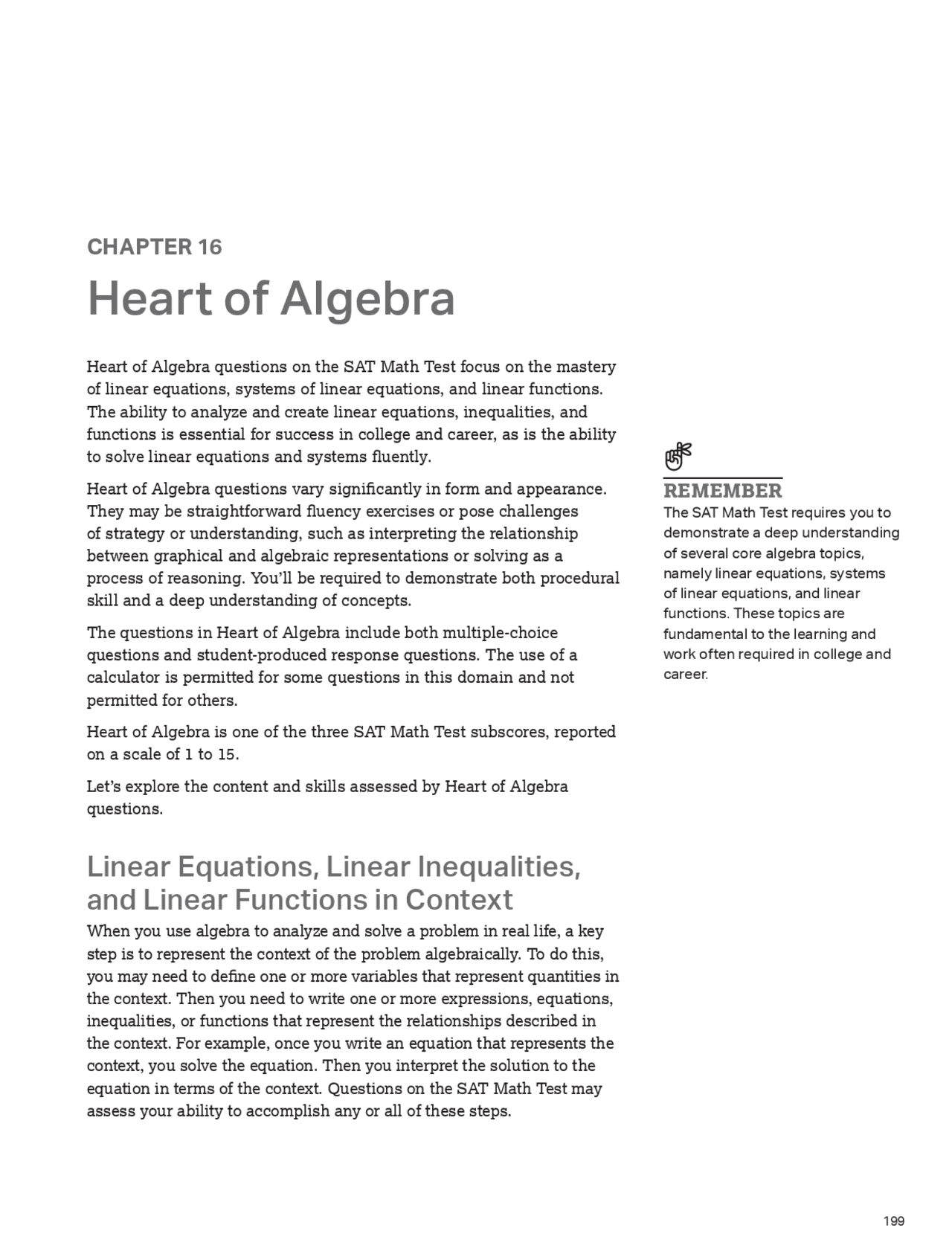 Official SAT Study Guide_ Heart of Algebra | Quizzes Mathematics | Docsity