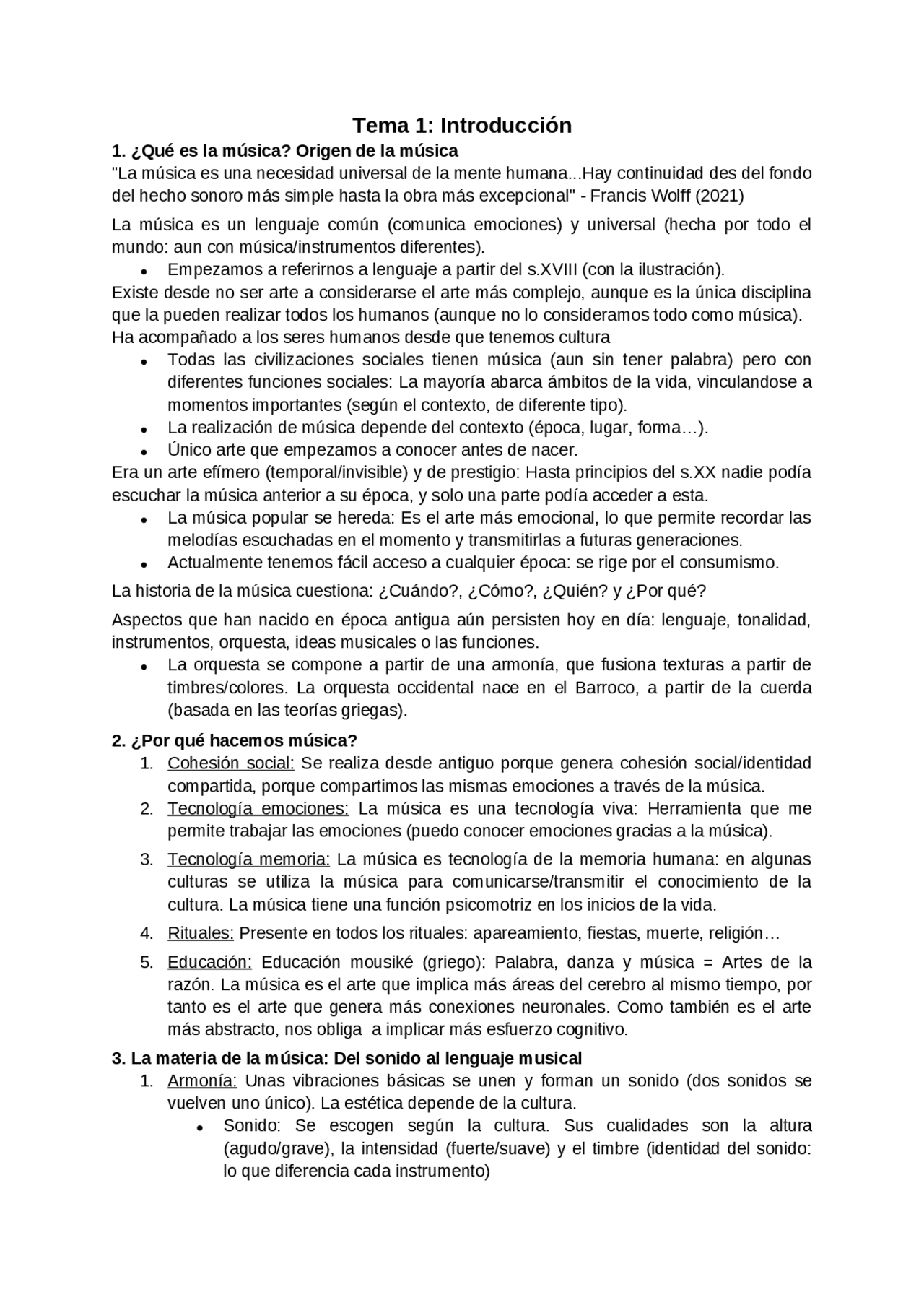 Apuntes tema 1. Musica. Historia del arte | Apuntes de Historia de la ...