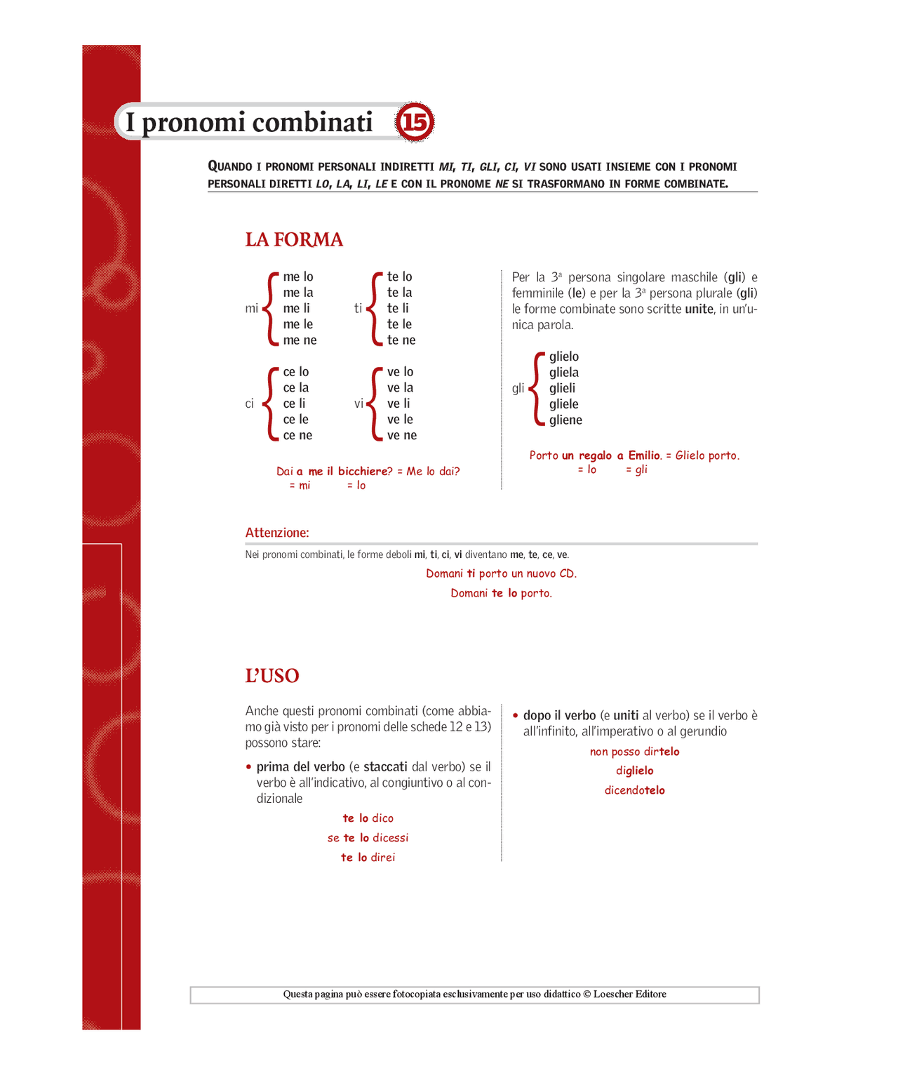 esercizi di grammatica italiana online