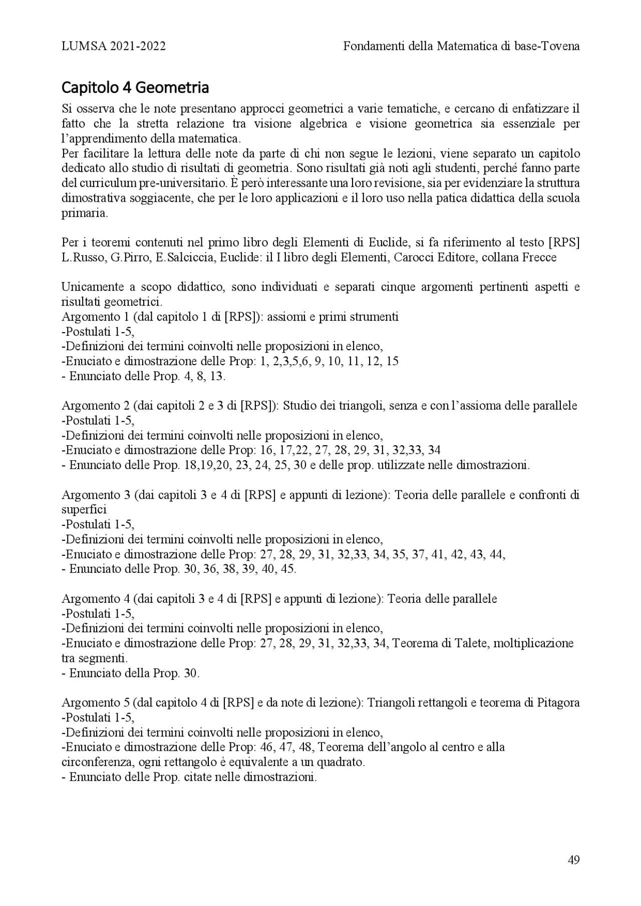Fondamenti di matematica | Sintesi del corso di Matematica Generale ...