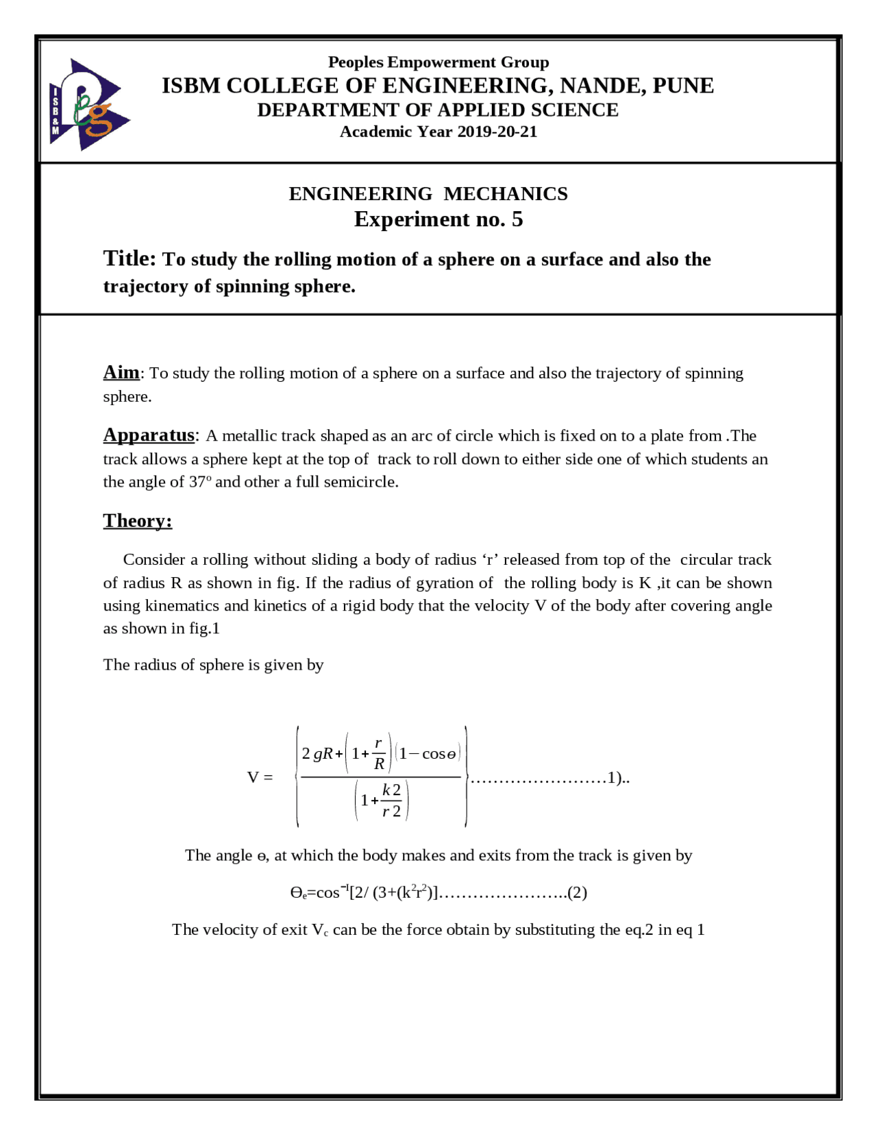 Mechanics - First Year Engineering | Study notes Mechanics | Docsity