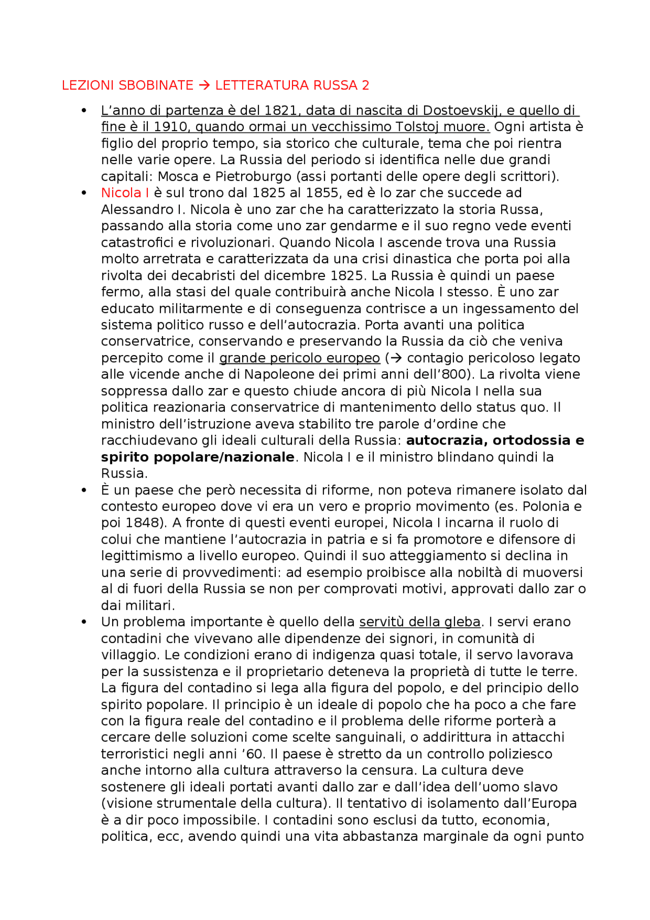 Contesto storico russo e analisi di opere di Dostoevskij, Tolstoj e