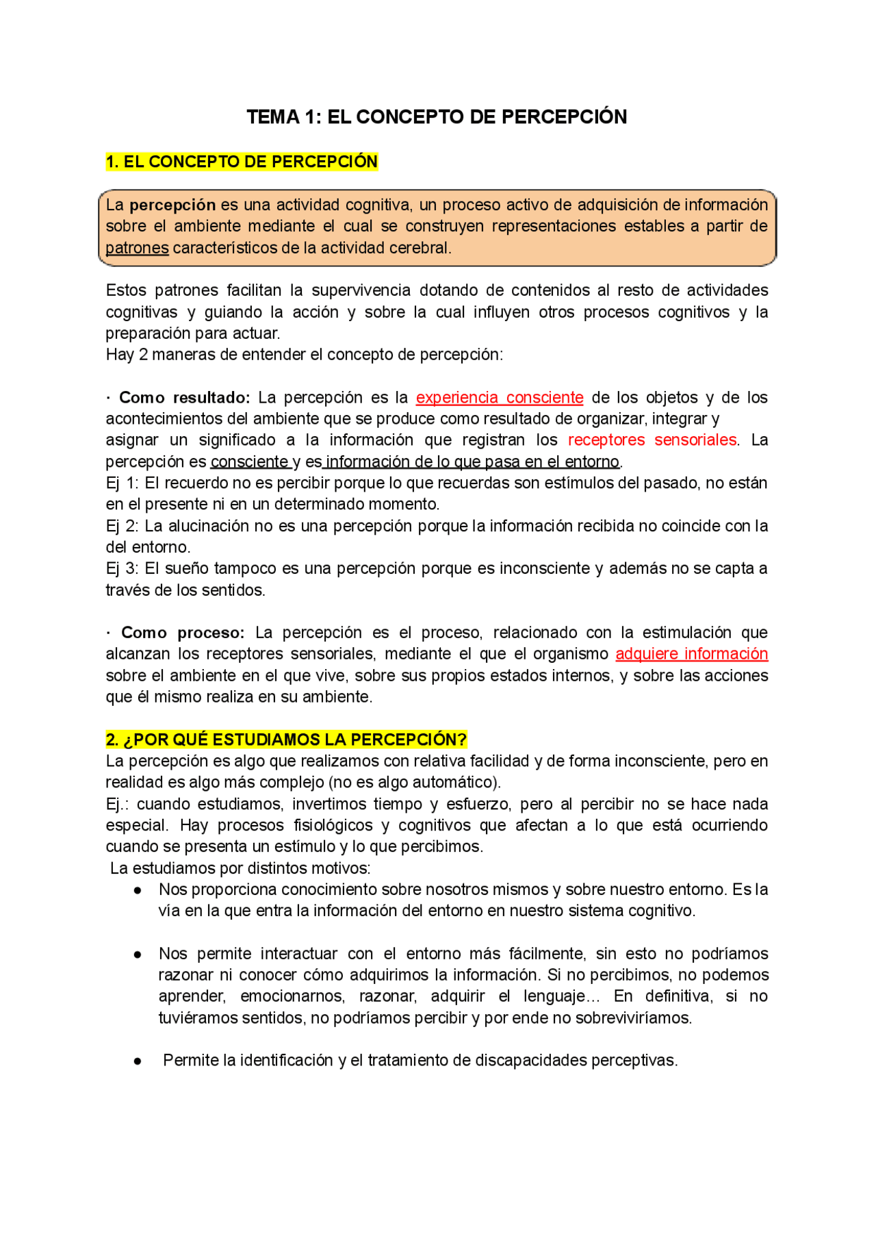 Tema 1: El concepto de percepción | Apuntes de Psicología de la ...