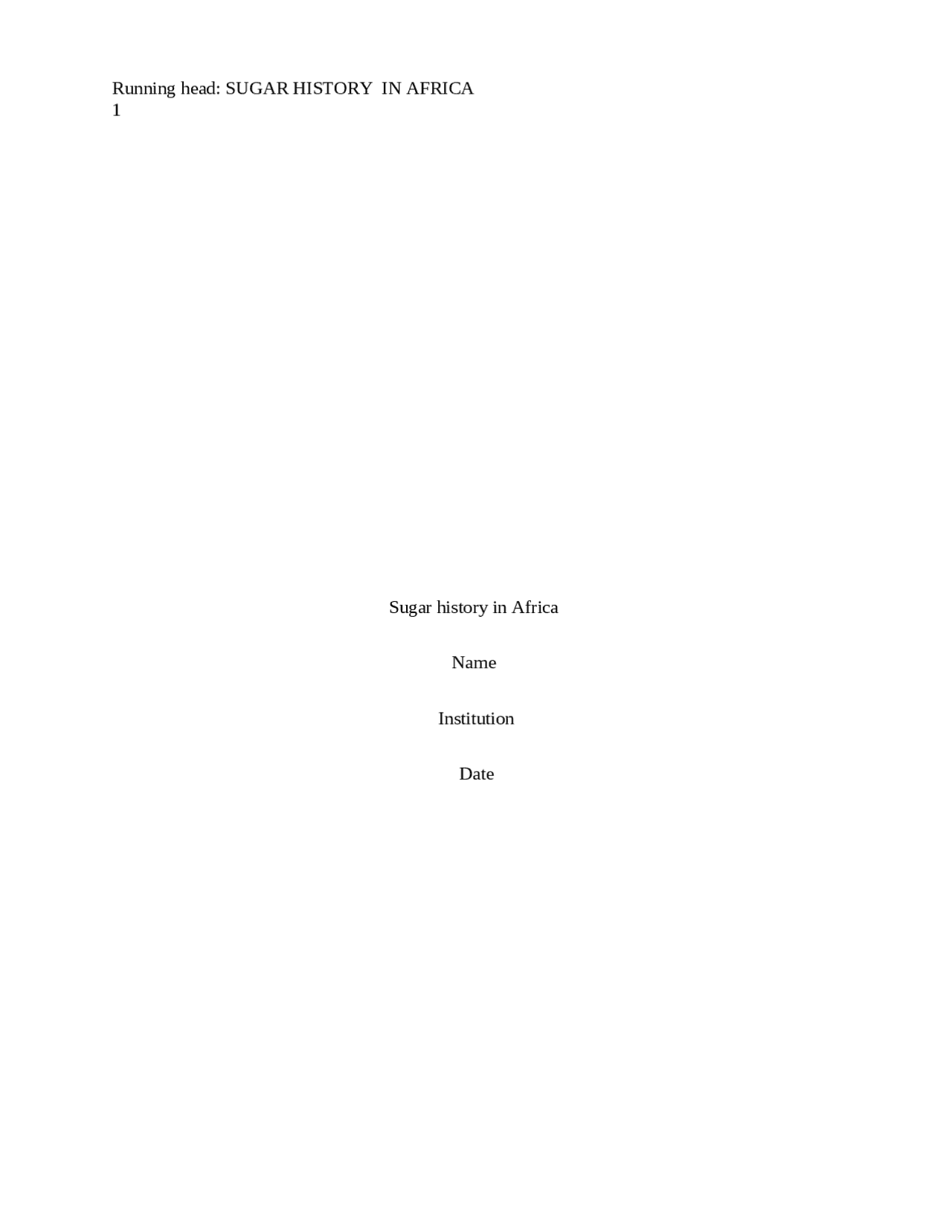 Sugar history document 2022/2023 Exams History Docsity