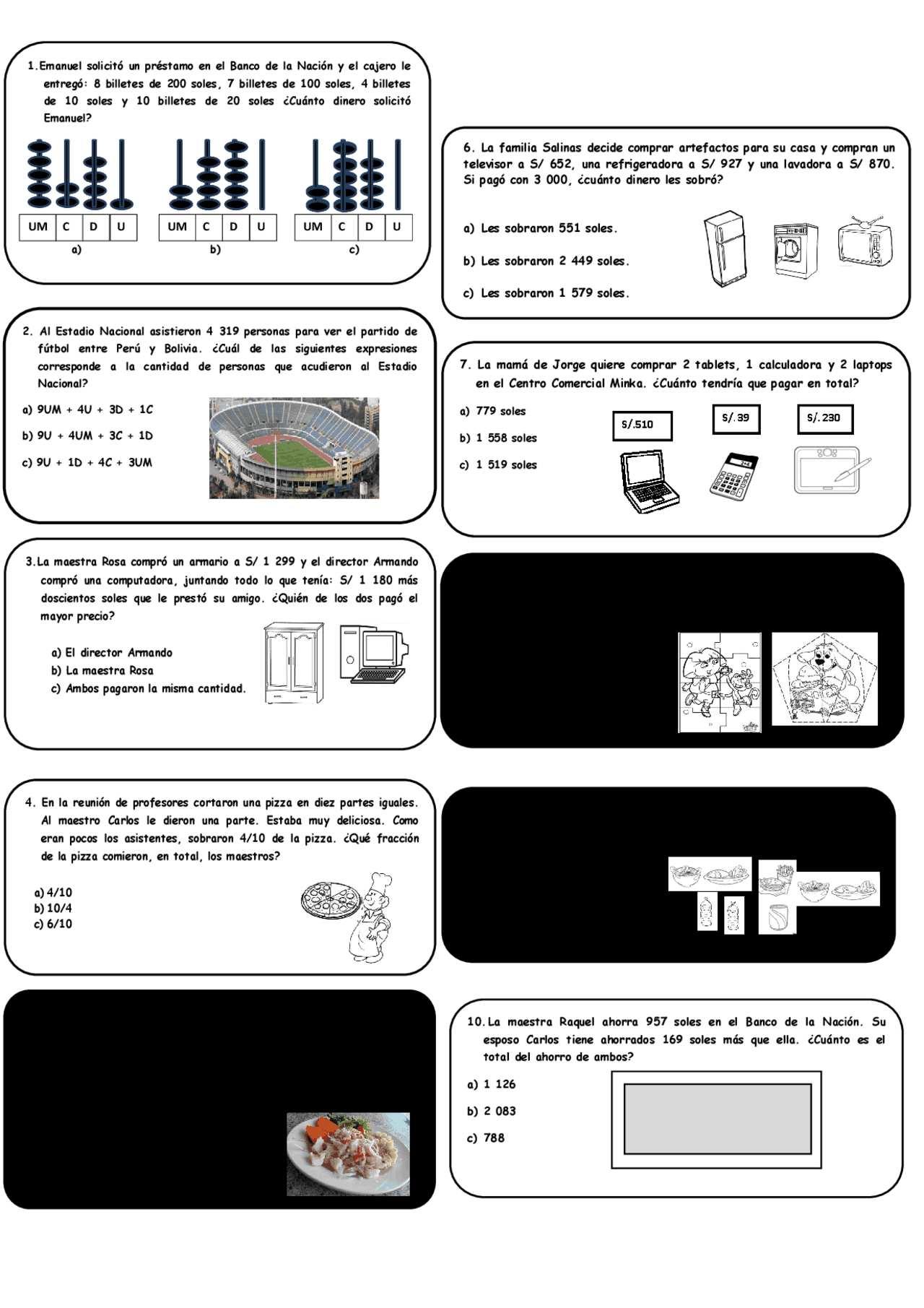 EXAMENES PARA PRIMARIA | Exámenes de Matemáticas | Docsity
