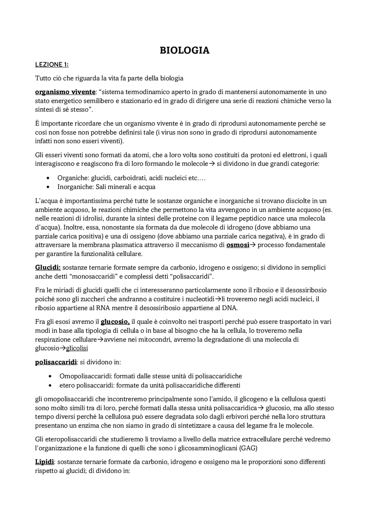 SBOBINATURE BIOLOGIA APPLICATA Sbobinature di Biologia Applicata Docsity