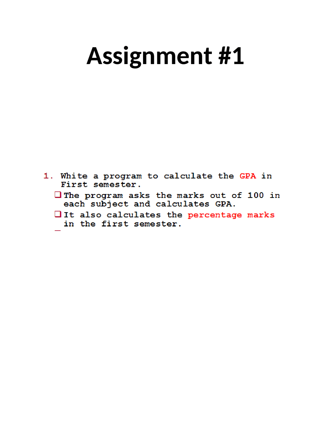 Programming Fundamental Assignment Write A Program That Calculates