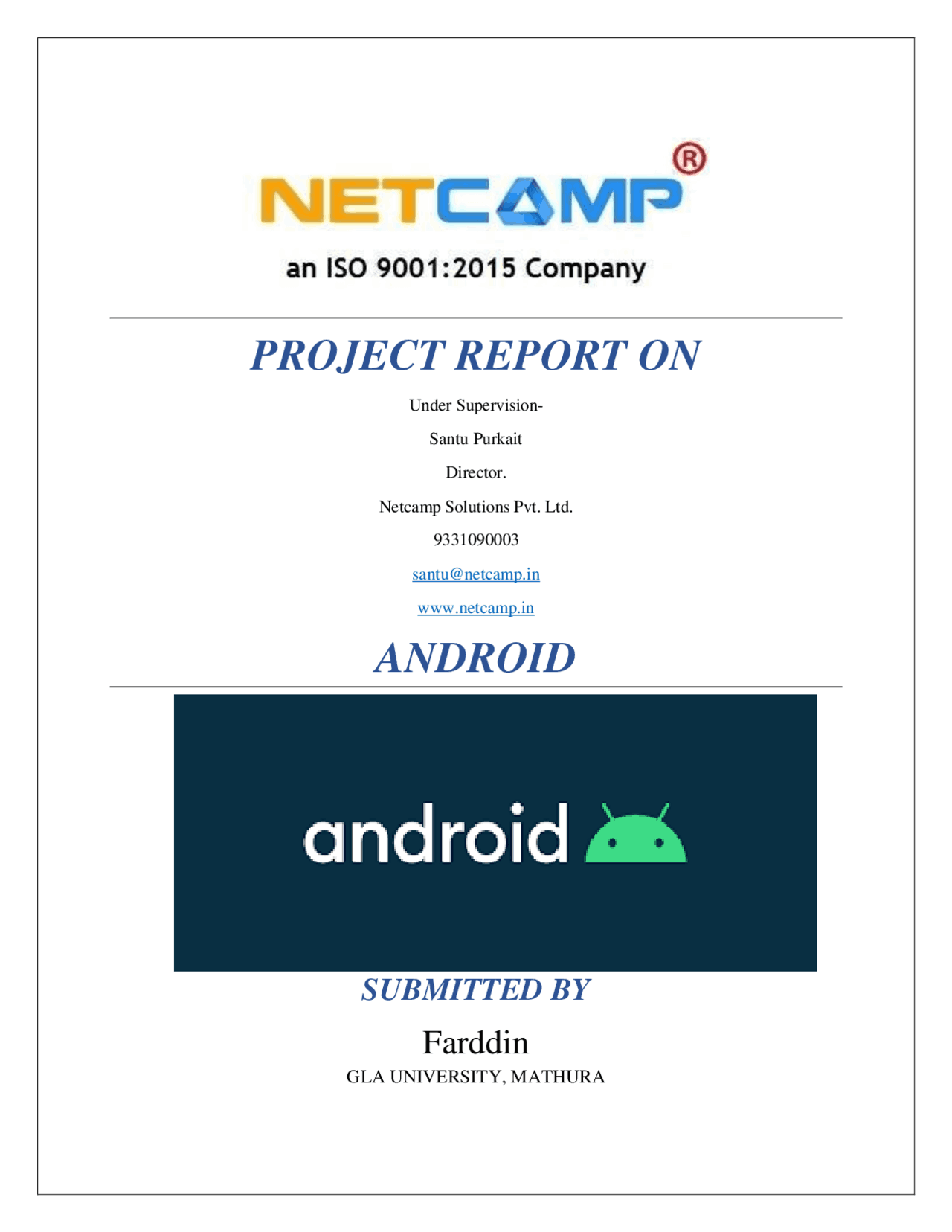Android project report | Summaries Java Programming | Docsity