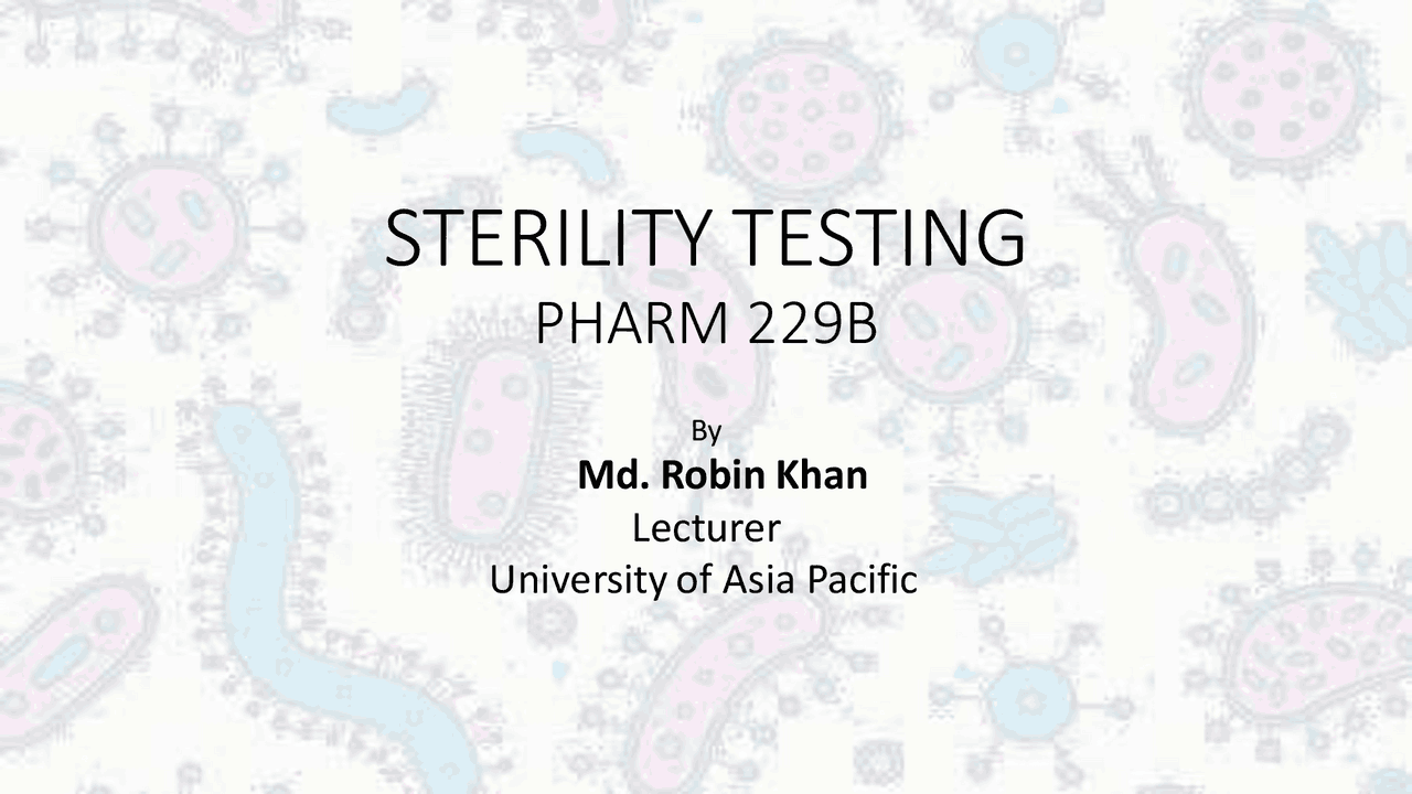 Sterility Testing in Microbiology | Slides Pharmaceutical Microbiology ...