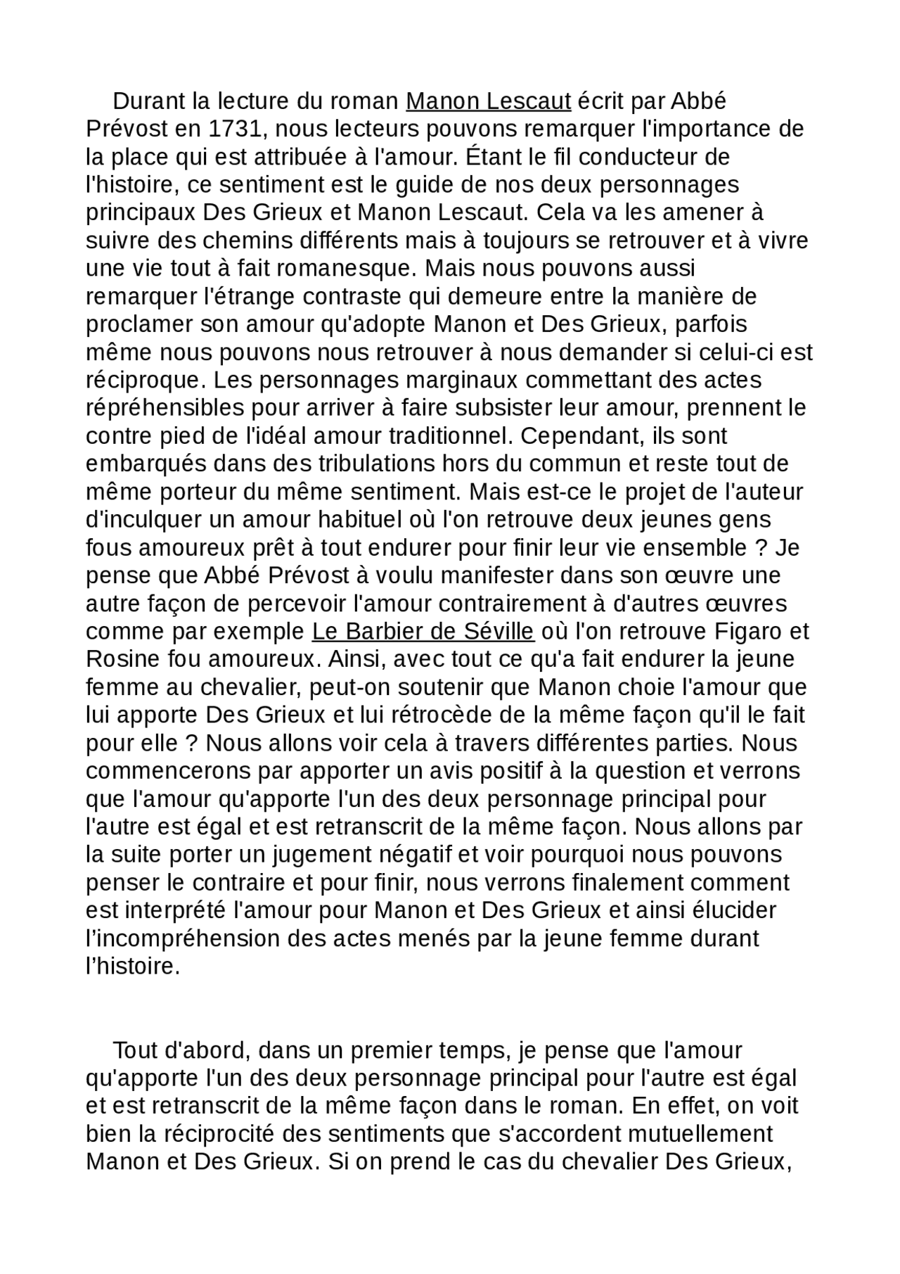 Dissertation MANON LESCAUT Lectures Français Docsity Dissertation MANON LESCAUT Lectures Français Docsity