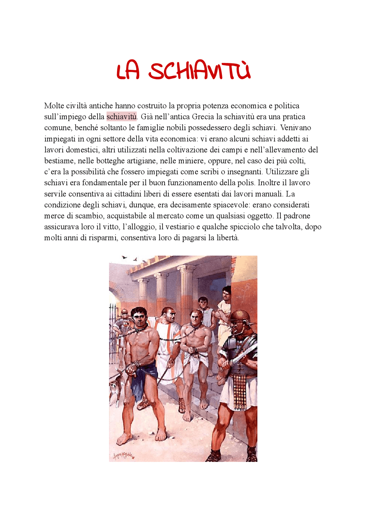 Ricerca sulla storia della schiavitù Schemi e mappe concettuali di