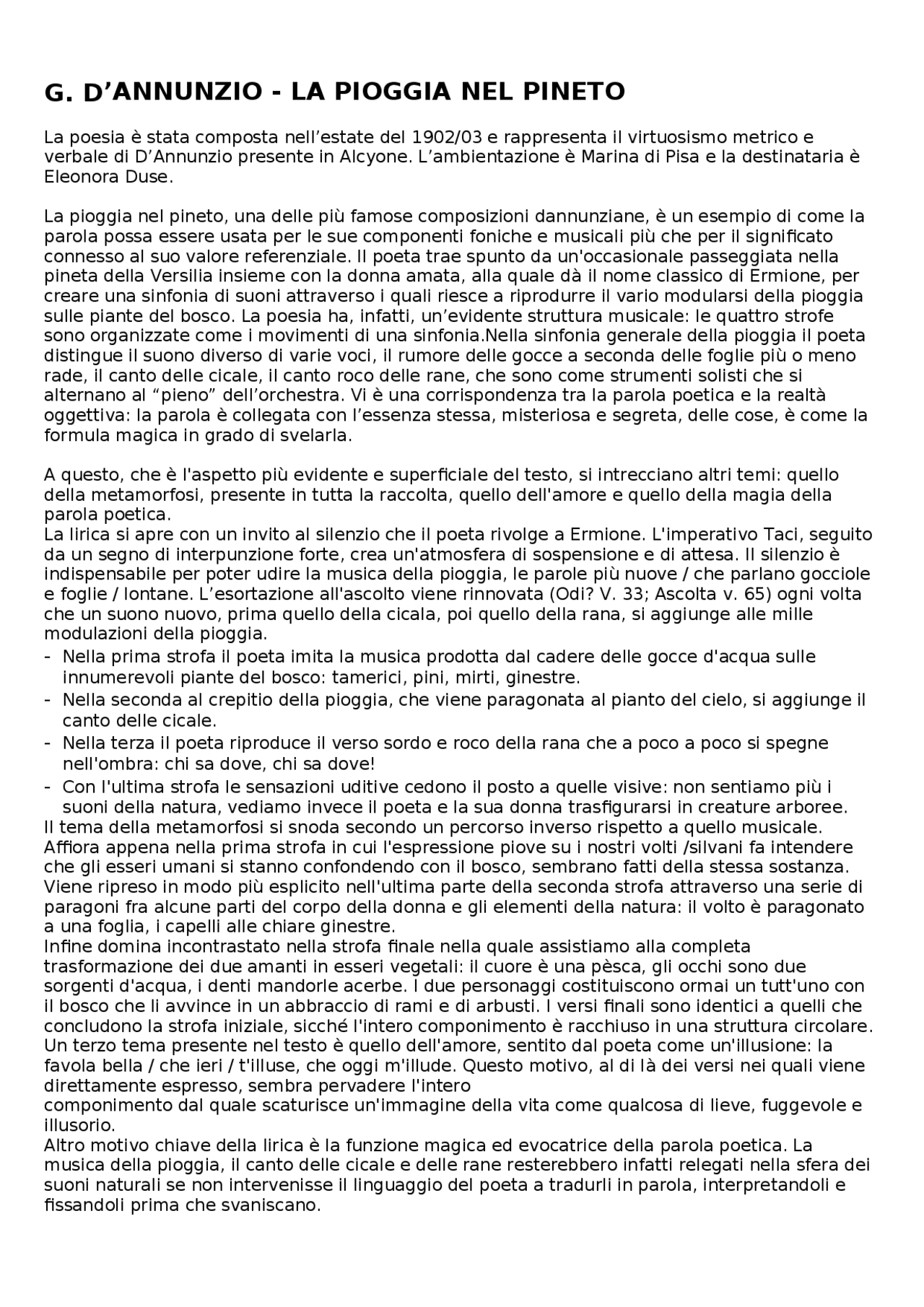 Analisi con figure retoriche della poesia