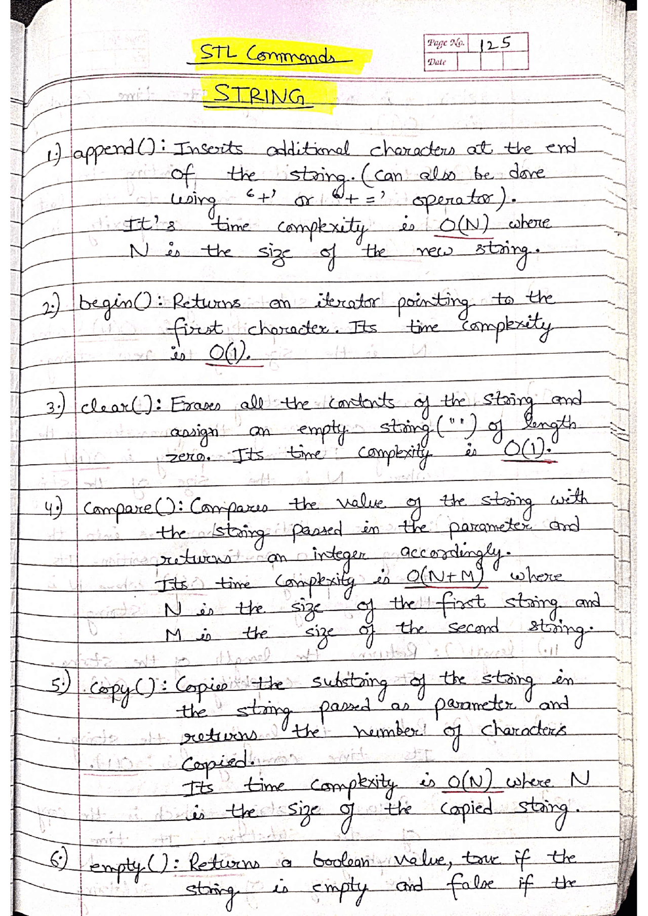 C++ stl notes for quick revision Cheat Sheet Computer Science Docsity