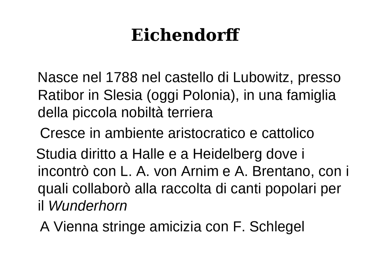 Sintesi dei primi capitoli del romanzo di Eichendorff | Schemi e mappe