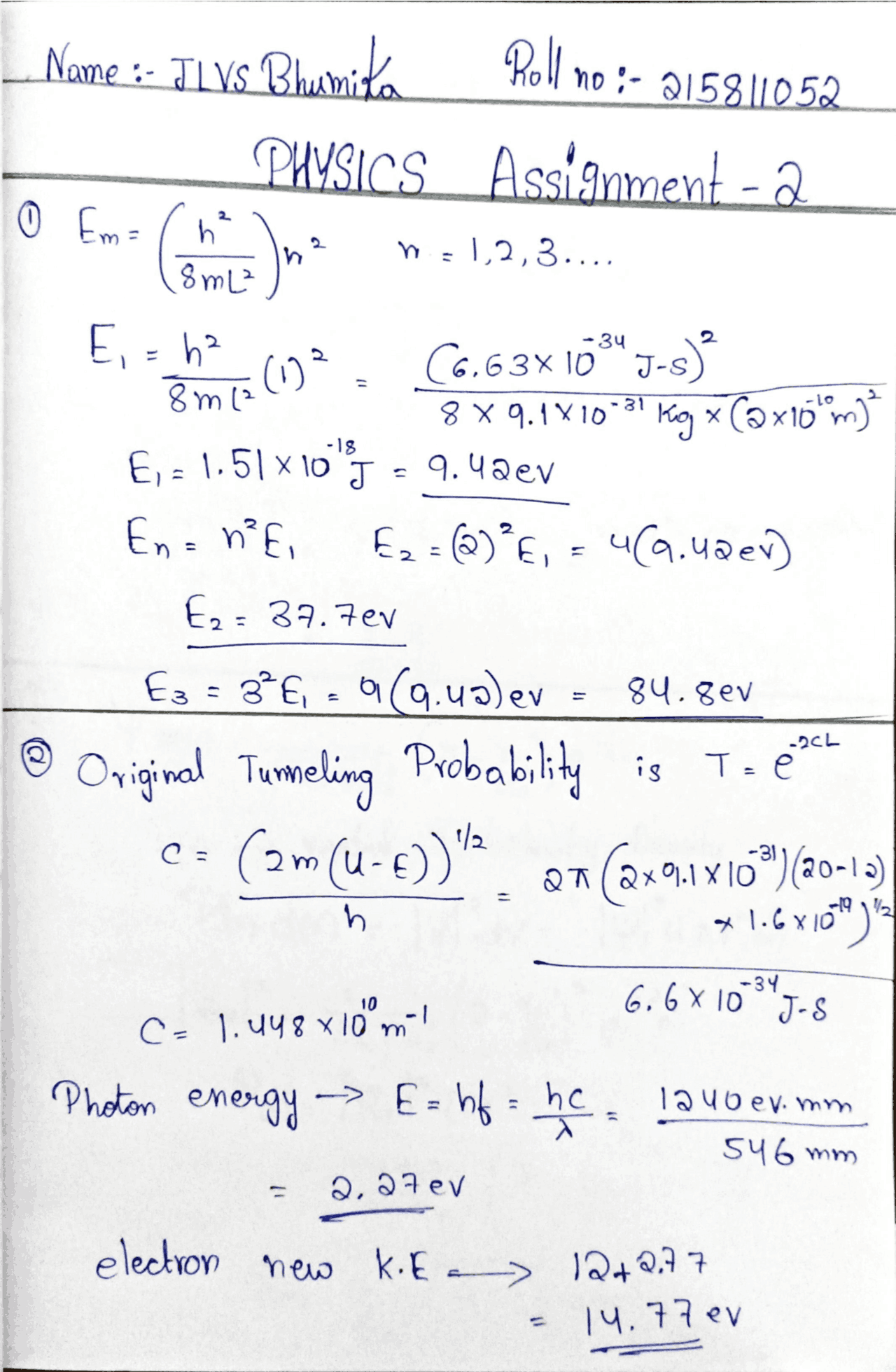 Physics Assignment Examples Physic assignment for practice | Assignments Physics | Docsity