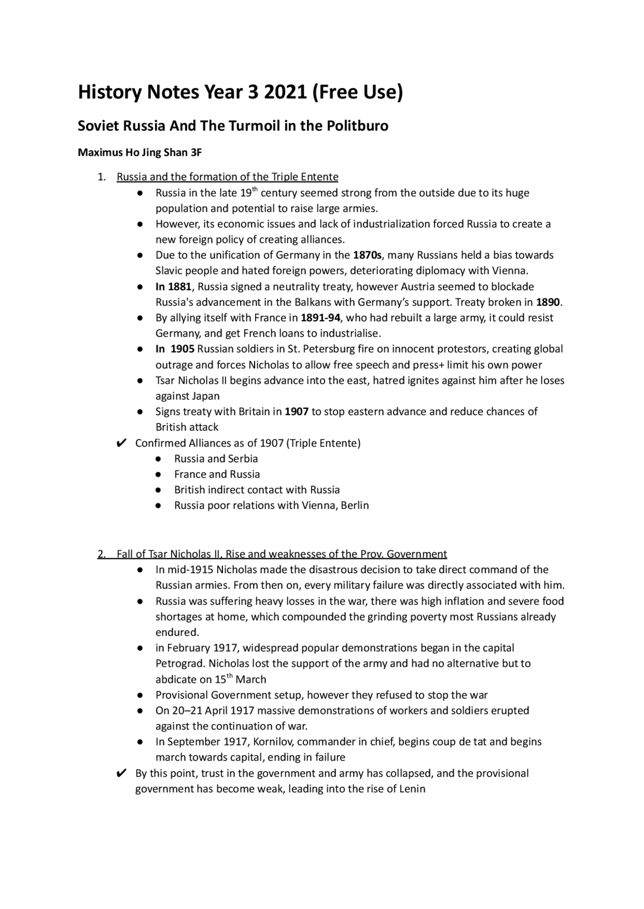 History Year 3 Used by many | Study notes History | Docsity