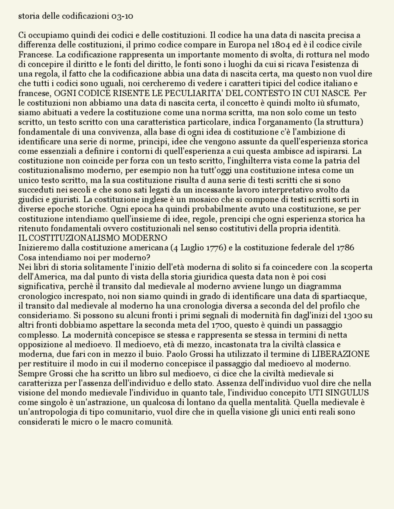 Il codice ed il costituzionalismo moderno | Appunti di Storia Delle ...