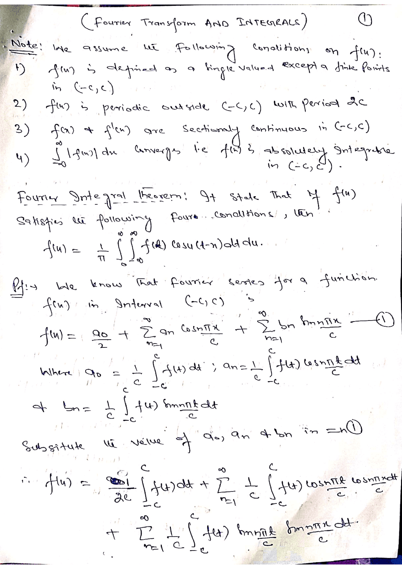 MATHEMATICS III CHAPTER FOURIER TRANSFORM | Study notes Mathematics ...