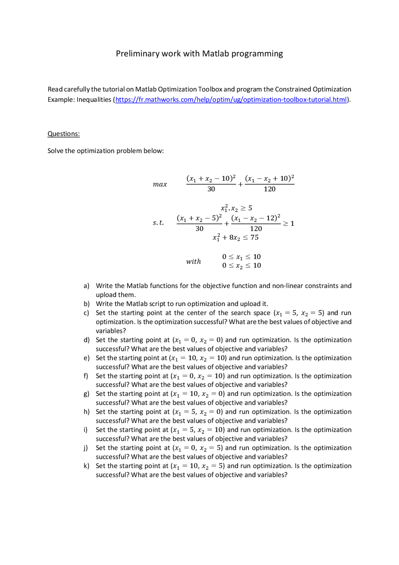 Matlab Optimization Toolbox: Constrained Optimization Example | Schemes ...