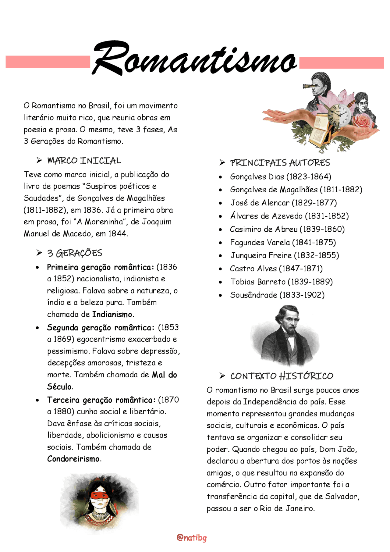 Romantismo no Brasil | Resumos Literatura Ensino Médio | Docsity