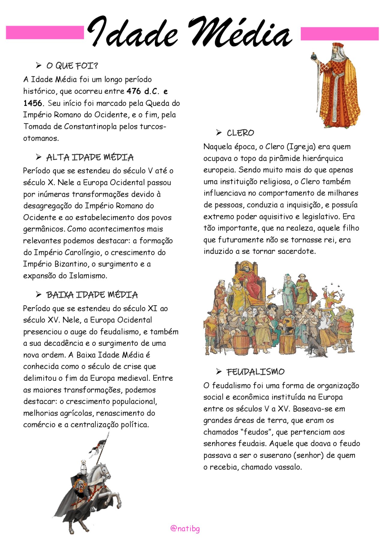 Resumão sobre Idade Média | Resumos História | Docsity