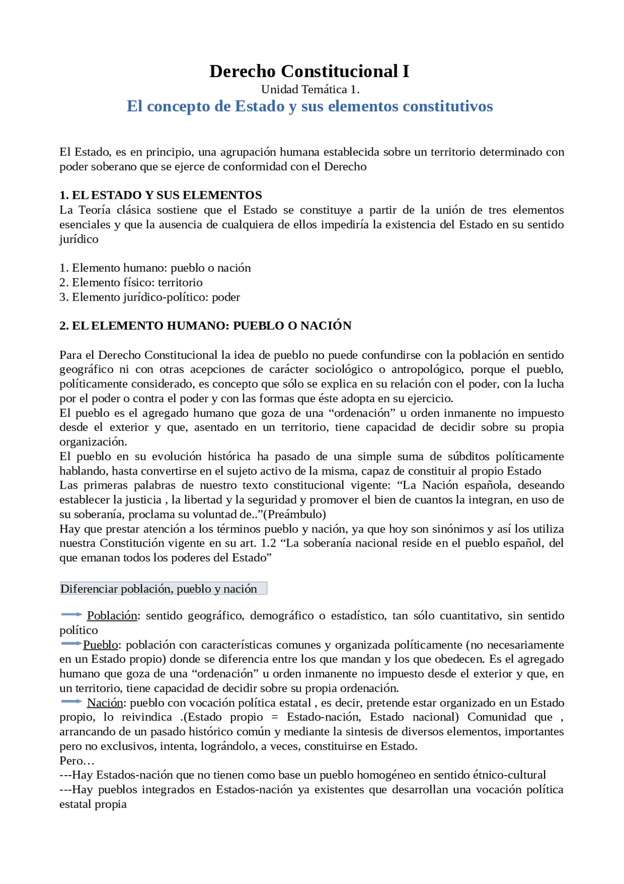 Tema 1 de constitucional I, El concepto de Estado y sus elementos ...
