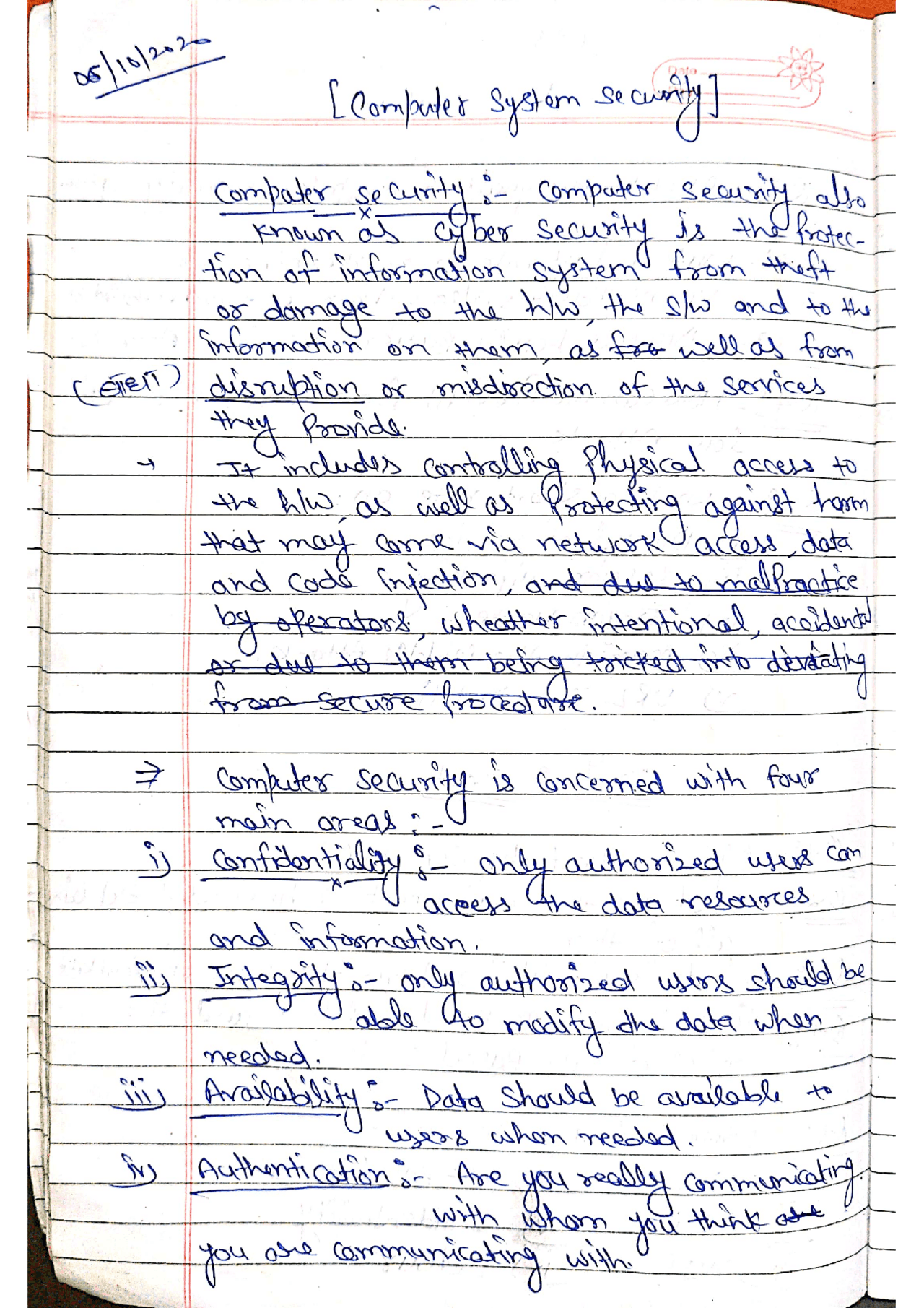 Computer System Security (CSS) Unit 1 Computer Science | Study notes ...