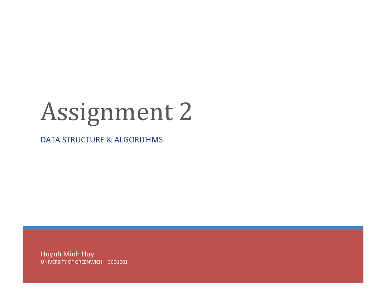 Assignment 2 - Data Structure & Algorithms - PASS | Assignments ...