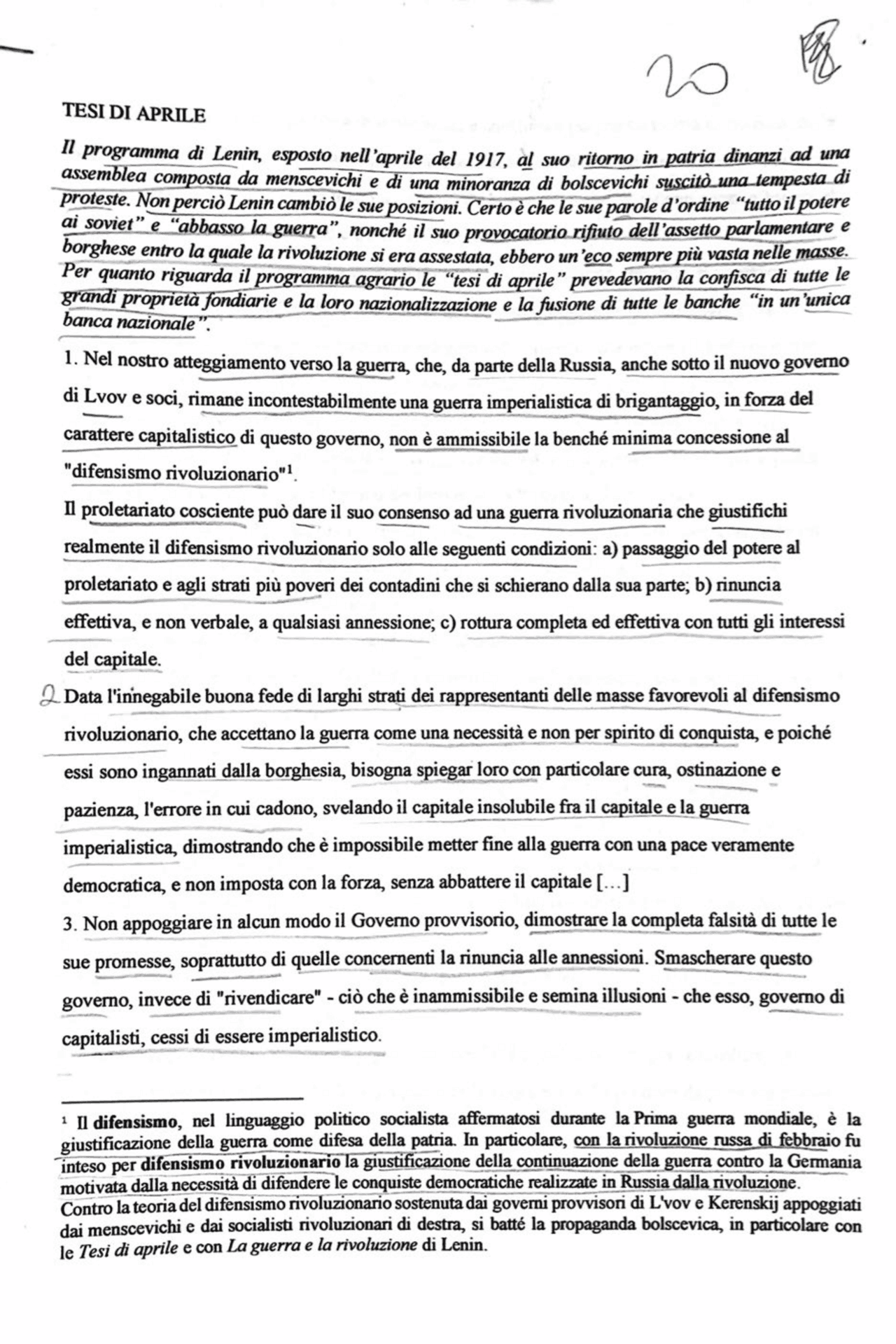 LENIN E LE TESI DI APRILE Dispense di Storia Docsity