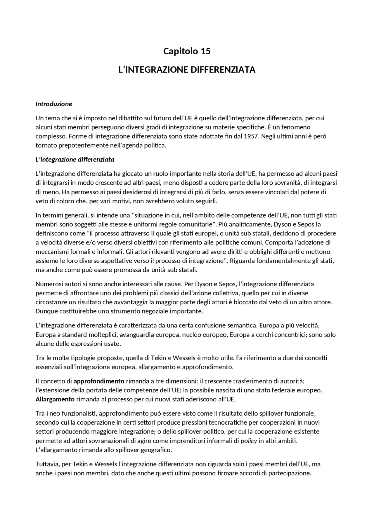 La politica dell'Unione Europea Appunti di Politiche dell'Unione