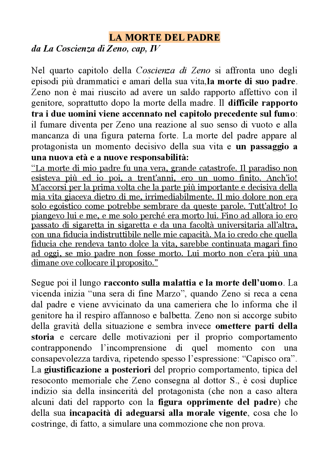 La morte del padre svevo Appunti di Lingue e letterature classiche Docsity La morte del padre svevo Appunti di Lingue e letterature classiche Docsity