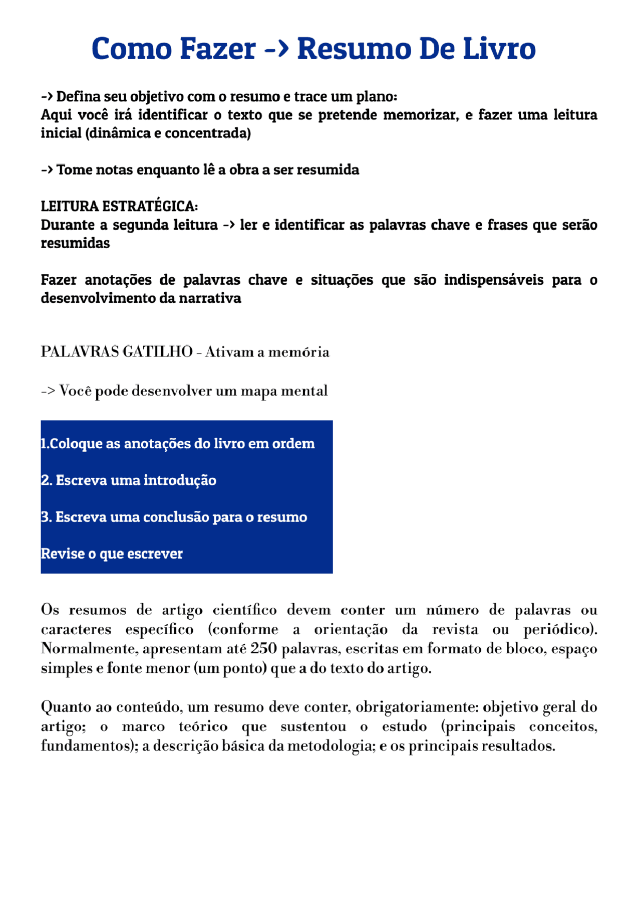Como Fazer Resumos De Livros - FDPLEARN