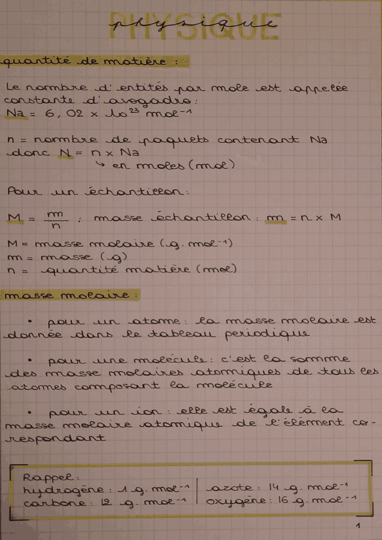 Fiche de révision sur les formules de physique chimie | Schémas ...