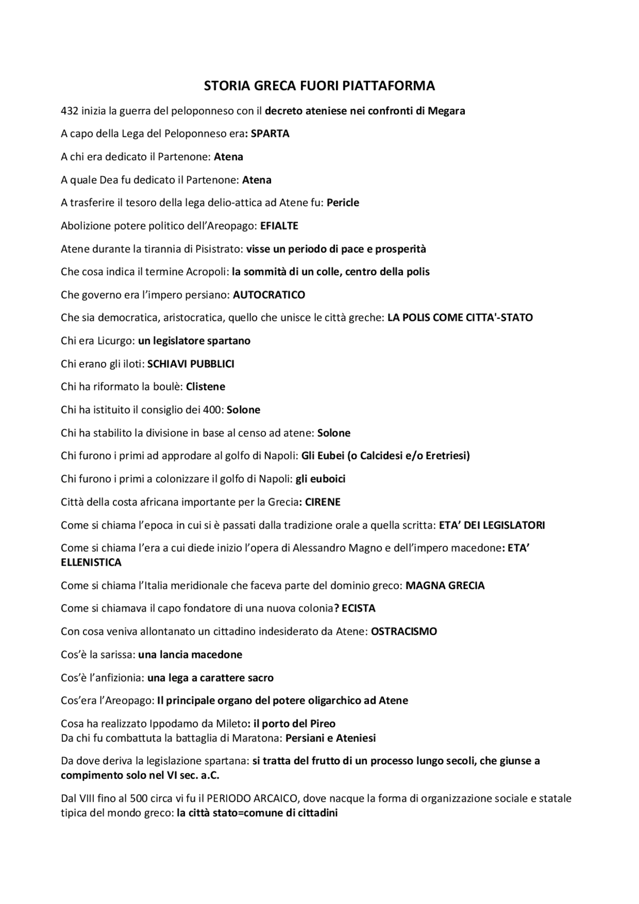 Storia greca LM39 PEGASO LINGUISTICA MODERNA Prove d'esame di