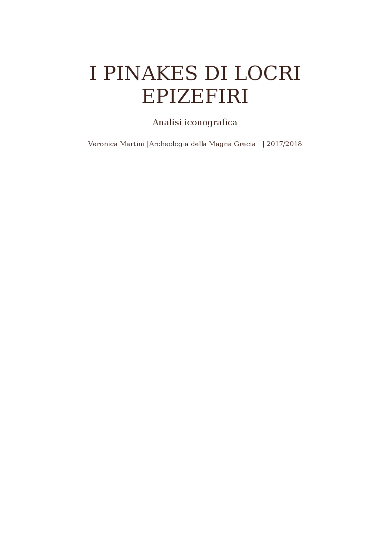 Tesina sui Pinakes di Locri Epizefiri | Tesine universitarie di ...