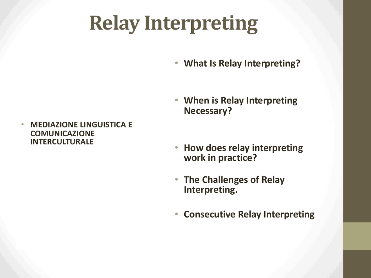 The Relay Interpreting Appunti di Lingua Inglese Docsity